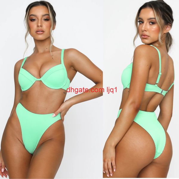 

dup 2021 new swimsuit women's bikini pit stripe fabric swimsuit bikini, White;black