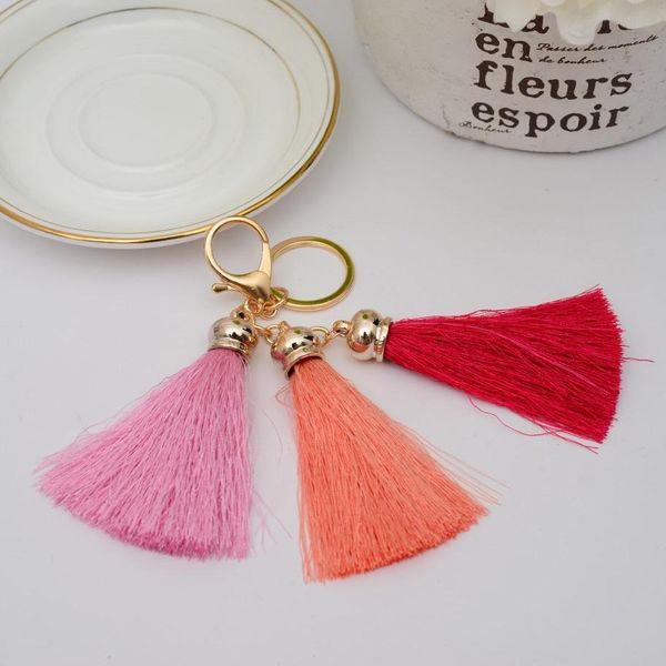

new gold tassel keychain for women bag charm womens keyring llaveros mujer chaveiro porte cle chaveiros sleutelhanger eh598 h sqcuch