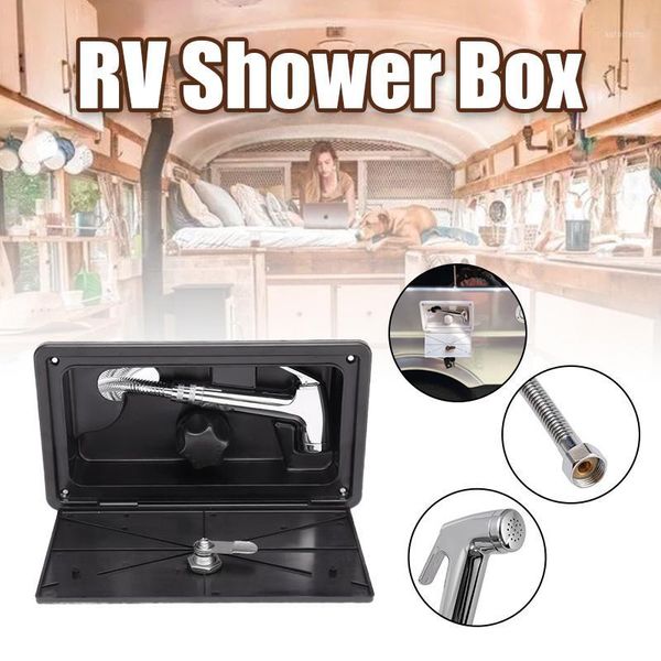 

1 set rv shower box kit external with lock boat marine camper includes shower faucet motorhome caravan accessories hose1