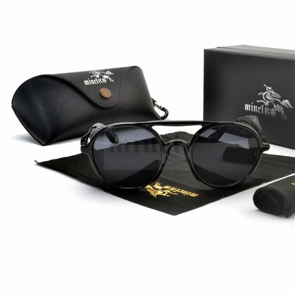 

2020 new polarized round sunglasses women punk sun glasses men fashion brand uv400 eyeglasses shades fml, White;black