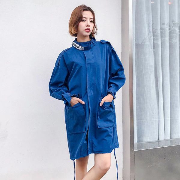 

women's trench coats casual loose designer women spring coat 2021 long hooded solid european windbreaker wide-waisted autum streetwear, Tan;black