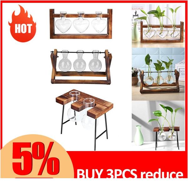 

стекло и деревянные ваза для вазы terrarium стол настольный гидропонический завод бонсай цветочный горшок висит горшки с деревянным подносом