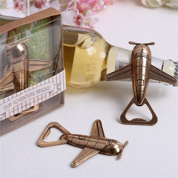 

bottle antique plane shape opener wedding gift party favors kitchen aluminum alloy airplane beer openers ju0110