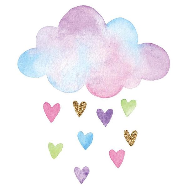 

wall stickers multicolor cloud love heart rain diy for bedroom living room kids kindergarten decor home decoration