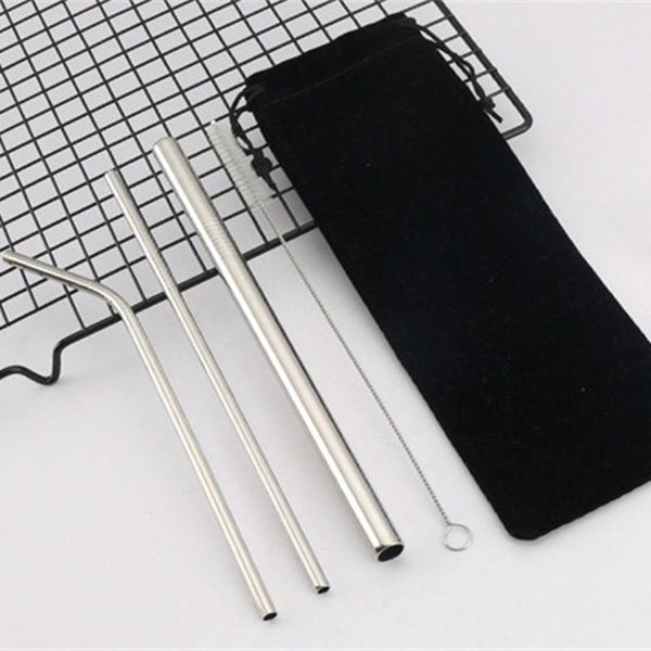 

металлическая солома из нержавеющей стали соломенные металлические соломинки многоразовые согнутыми прямые соломинки питьевые соломинки набо