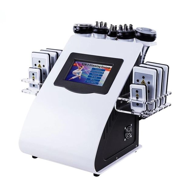 

ultrasonic cavitation slimming machine 6 in 1 40k vacuum radio frequency laser 8 pads beauty equipment