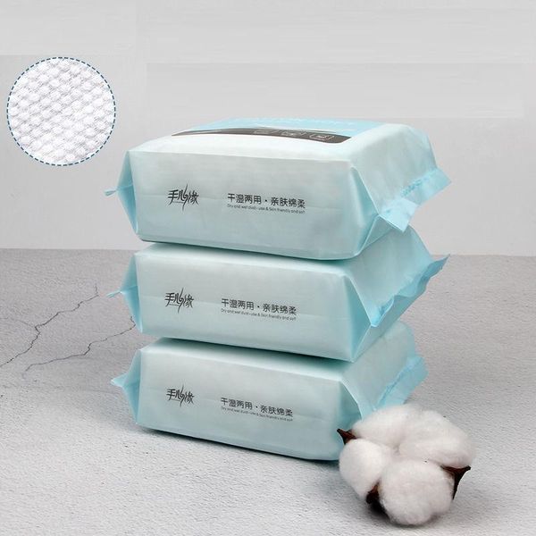 

одноразовые ткани для лица толстые чистые хлопчатобумажные мягкие жемчужины узор для лица очистки очистки полотенце ребенка мокрый и сухой с