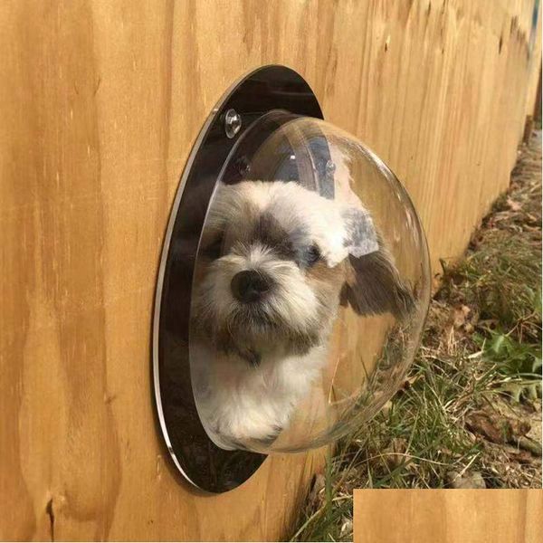 

dog fence window for pet - durable acrylic dog dome for backyard fence, house, reduced barking, necessary h jllyxz mywjqq