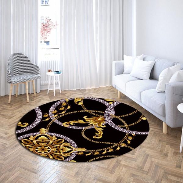 

carpets baroque chain light luxury round carpet home decor modern vintage area rugs coffee bedroom living room floor mats custom