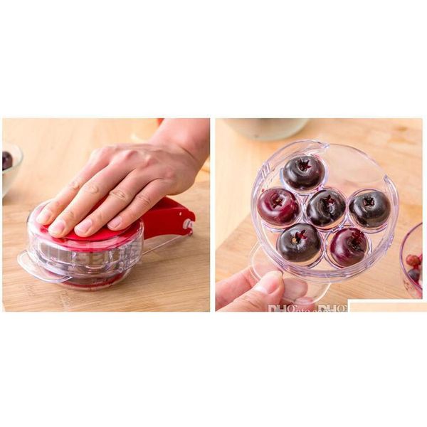 

prepworks cherry pitter - 6 cherries non-skid base pit up to 6 cherries jllhdc dayupshop
