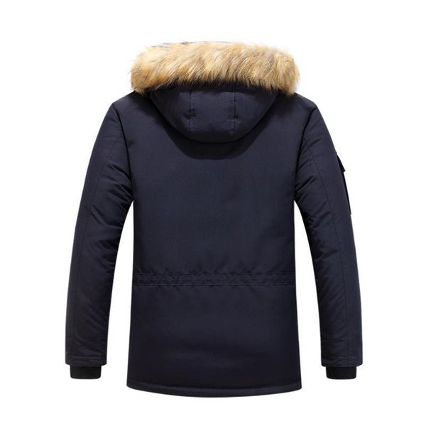 

mens winter jacket warm thick cotton multi-pocket hooded jacket male casual fur trim coat men's down jacket coat plus size m-6xl 201204, Black