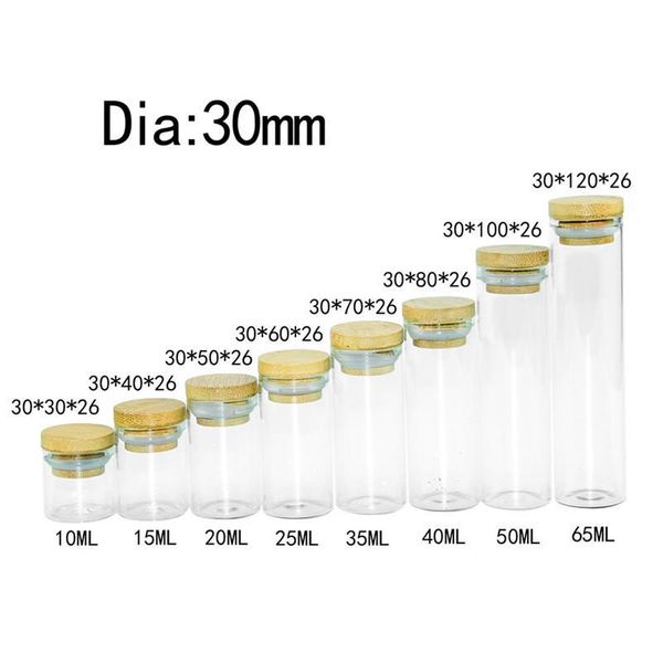 

10ml 15ml 20ml 25ml 35ml 40ml 50ml glass bottle with bamboo lid empty leak proof airtight food storage clear bottle ja bbylmw