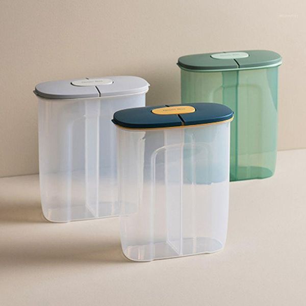 

storage bottles & jars 2500ml transparent cereal container with airtight lid dry snack bean rice dispenser1