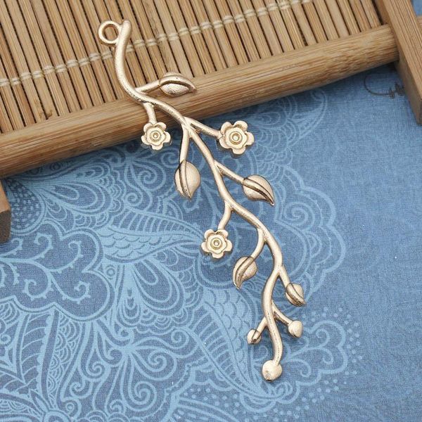 

10pcs 15x59mm gold silver long plants leaf charms for diy jewelry making necklace pendant findings handmade headwear findings h wmtfkv