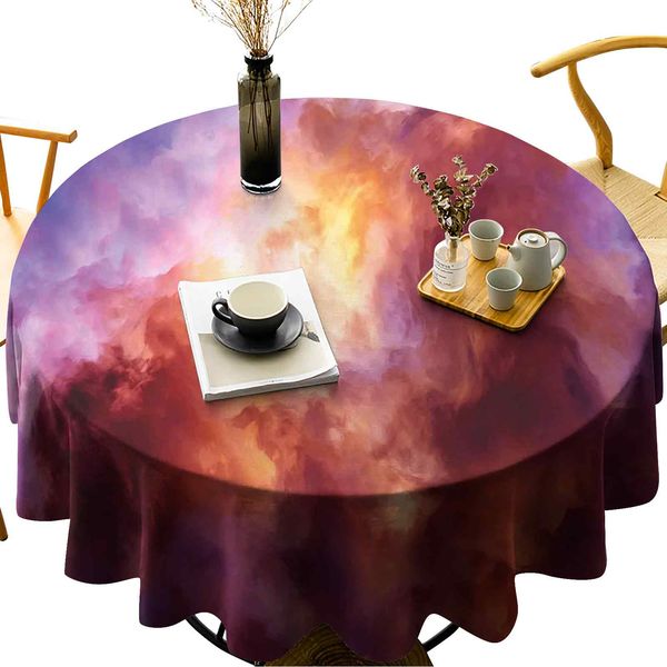 

круглая скатерть для кухонной столовой столовой сюрреалистический красочный шторм облака драматическое мистическое создание рождение концепц