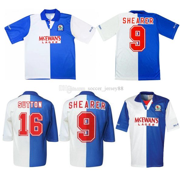 

1994 95 blackburn retro home shirt shearer 9 blackburn rovers retro football jersey 94 95 blackburn retro sutton 16 ripley 7 jersey kits, Black;yellow