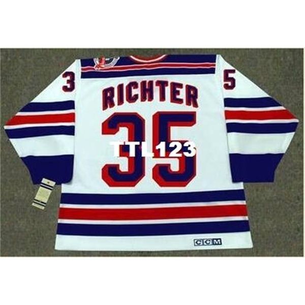 

421s #35 mike richter new york rangers 1994 ccm vintage retro home hockey jersey or custom any name or number retro jersey, Black