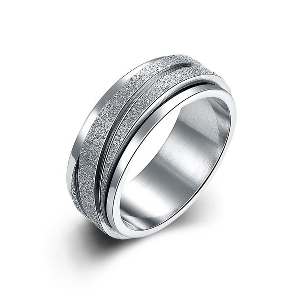 

stainless steel ring european and american fashion trend couple ring rotatable gear titanium steel jewelry wholesale, Silver