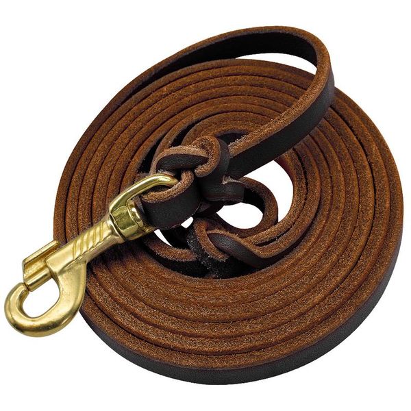 

dog leash leather pet walking training dog lead running leashes belt for medium large dogs german shepherd k9 1.5m/2 bbyixd