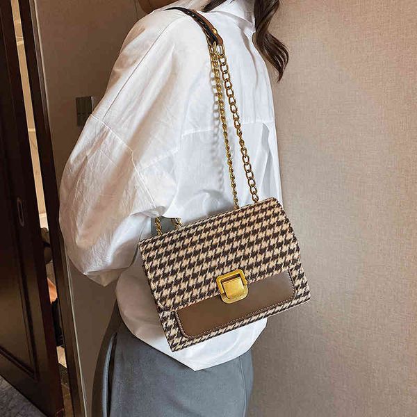 

bags handbags chain 2021 fashion women's foreign style single shoulder messenger versatile small square in winter, Black;red