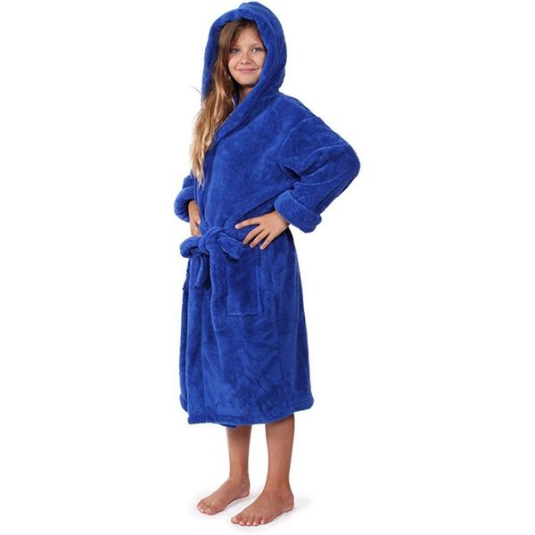 

children's cute long sleeve solid color hooded robe bathrobes toddler boys girls flannel bathrobes children's winter clothing#g4 y, Blue;red