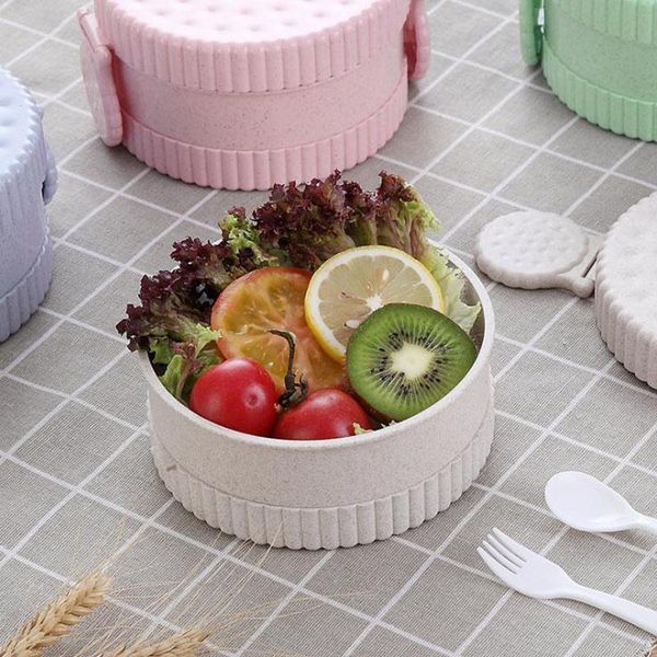 

одноплавная пшеничная соломенная коробка для детей для детей bpa бесплатное креативное creative cookie form bento box портативный пищевой ко