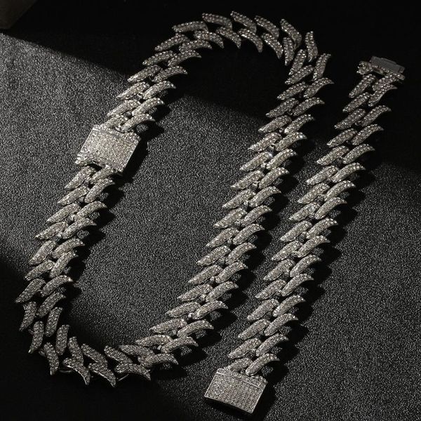 

cuban crystal necklace male hip-hop charm choker chain jewelry trendy luxury gift streetwear cool chic accessories, Golden;silver