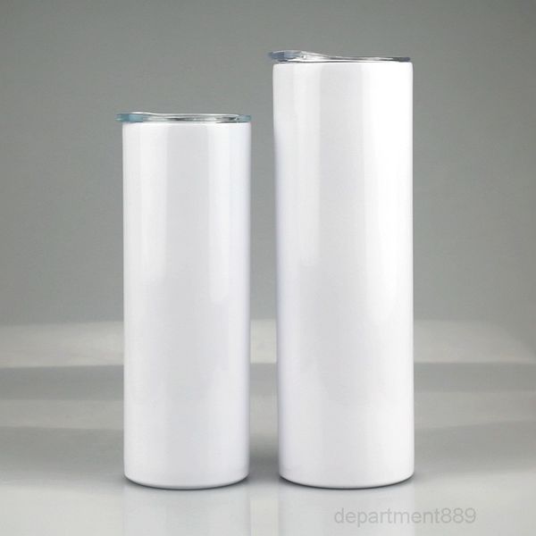 

20oz 30oz sublimation straight tumbler stainless steel blank white skinny cup with lid straw cylinder water bottle coffee sea owc3603