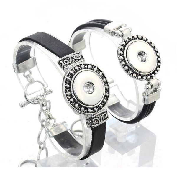 

boom life leather snap button bracelet & bangles tied buckle bracelet fashion jewelry fit in 18mm snap butto bbyspw, Golden;silver