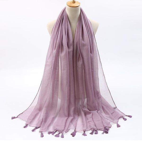 

women plain tassel scarf hijab viscose shawl solid color muslim turban voiles scarves 2021 popular muffler 20pcs/lot, Blue;gray