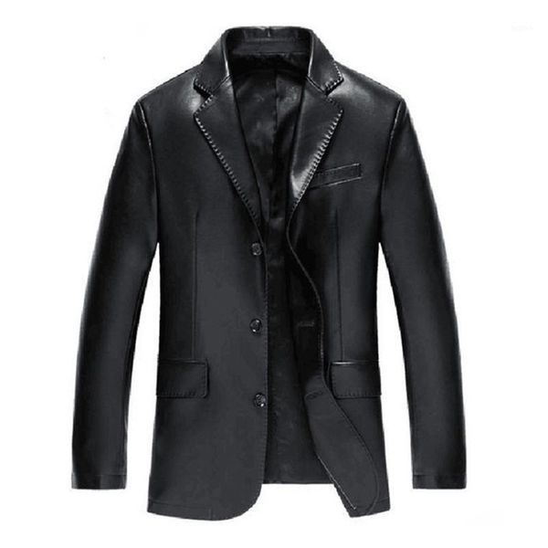 

brand pu leather jacket men autumn winter casual mens jackets solid clothes soft motorcycle outerwear jaqueta masculinas xxxl1, Black