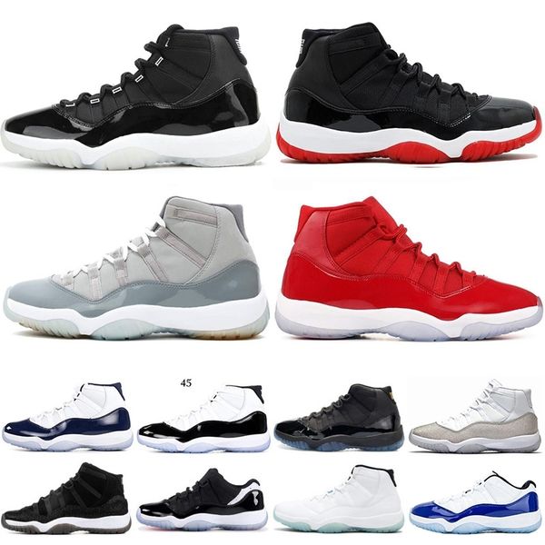 

new bred 11 25th anniversary 11s basketball shoes space jam concord 45 gamma blue infrared 23 emerald mens trainers sneakers size 5.5-13