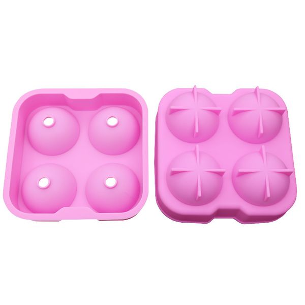 

silicone molds 4 hole food grade silica gel circular mould ice ball lattice creative pink moulds factory direct selling 4 7zc p1