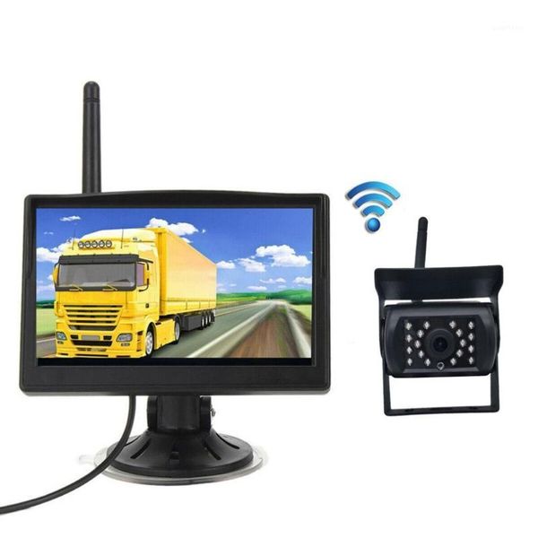 

wireless 5" monitor reversing camera rear view kit 12v 24v truck,caravan boat car reversing clear camera universal car1