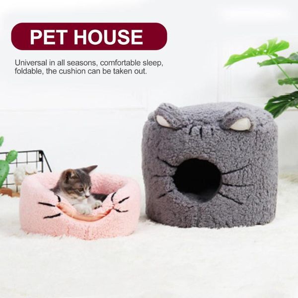 

round cat litter semi-enclosed pet litter thickened warmth in autumn and winter cotton wool foldable cat house