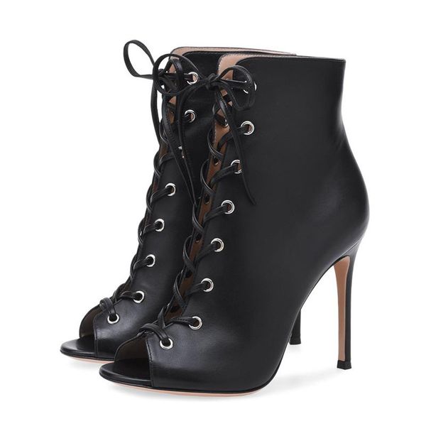 

boots women motorcycle fashion retro autumn sheepskin leather ladies lace up high heels shoes tl-a0119, Black