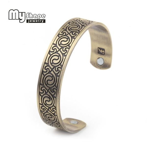 

tennis my shape men vintage jewelry bracelets eight diagrams flower antique brass tone magnetic zinc alloy bracelet fitness, Golden;silver