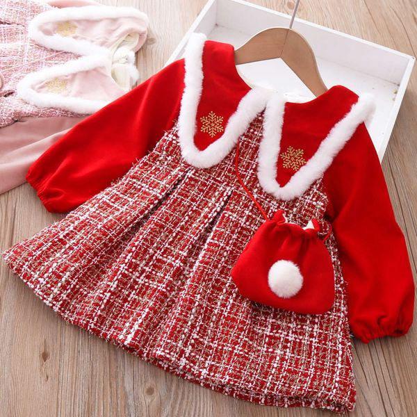 

skirt 2020 winter girls' little fragrance plush with pointed collar new year's drs 4a3otrs9, Red;yellow