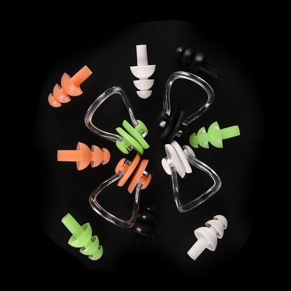 

1set soft sile swimming earplug nose clip watertight set kit sports fitness swimming pool accessories nasal splint e sqcthd