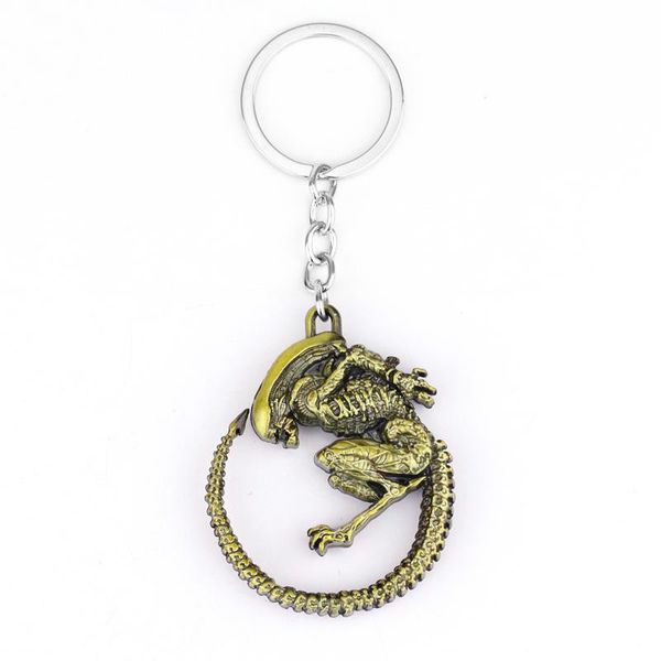 

game aliens predator key chain vintage bronze avp alien queen keychain fashion metal alloy pendant keyring for fan drop shipping wmtbyi