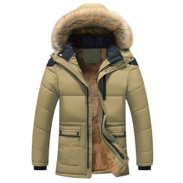 

2020 winter men & parkas cotton-padded men's casual down jackets thicken coats overcoat warm clothing big size 6xl, Black