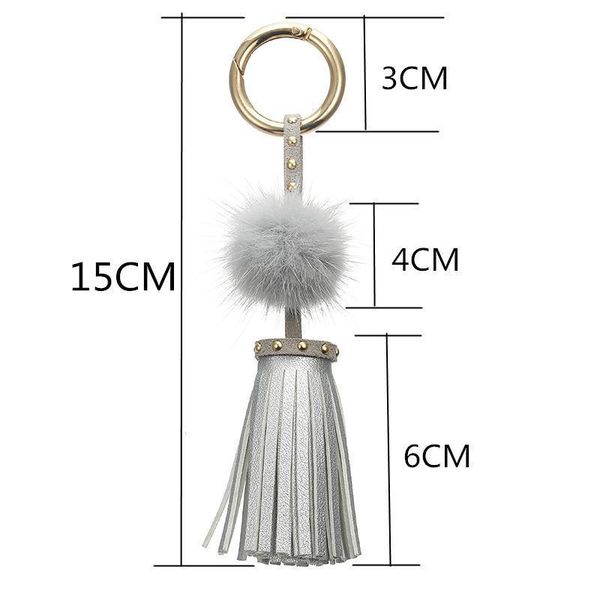 

1pc mink hair rivets tassel diy jewelry curtain garments decorative accessories key chain handbag cellphone pendant craft tassel h jllkhs