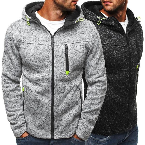 

running jackets 2021 spring and autumn men's sweatshirt casual jacquard sweater cardigan hooded fitness training jacket, Black;red