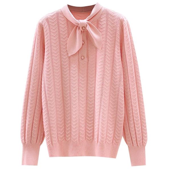 

chic autumn winter thick sweater pullovers women long sleeve casual warm basic bow neck pink sweater female knit jumpers top, White;black