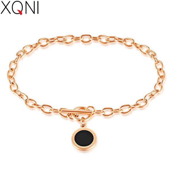 

xqni top sale fashion rome цифровой круглый торт черный круг браслет розовое золото цвет женщины женские ювелирные изделия для день рождения, Golden;silver