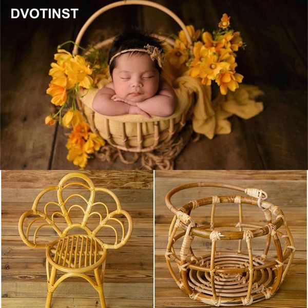 

caps & hats dvotinst born pography props for baby retro handmade rattan basket bucket chair fotografia accessories studio po, Yellow