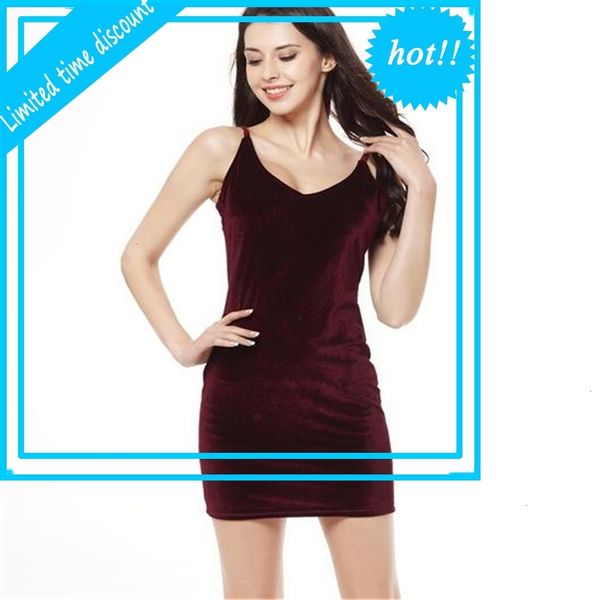 

chsdcsi evening potlood fluwelen vest women backless mini jurk v-neck mouwlose bodycon casual solid card, Black