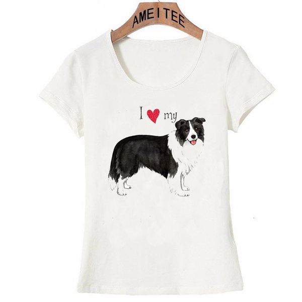 

i love my border collie dog print t-shirt new summer fashion women's t shirt casual hipster girl white tees
