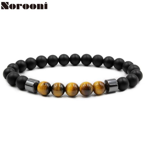 

beaded, strands norooni fashion men's ornaments 8mm grit pearl natural pearls and hematite hand chain gifts, Black