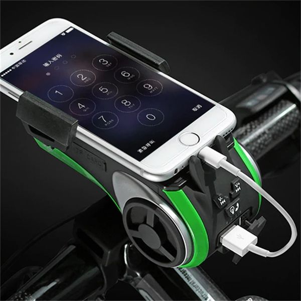 

bicycle 5-in-1 multi function wireless speaker mobile battery power bank phone holder bike light